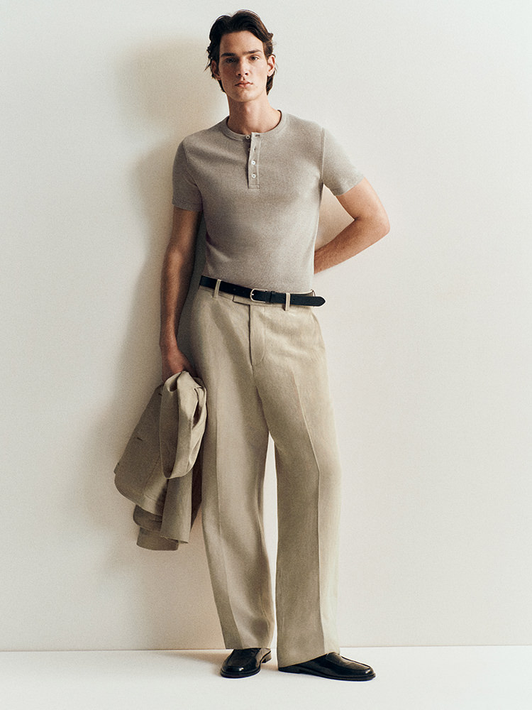 リネン ストレートレッグパンツ